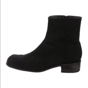 Stuart Weitzman Black Woven Ankle Boots